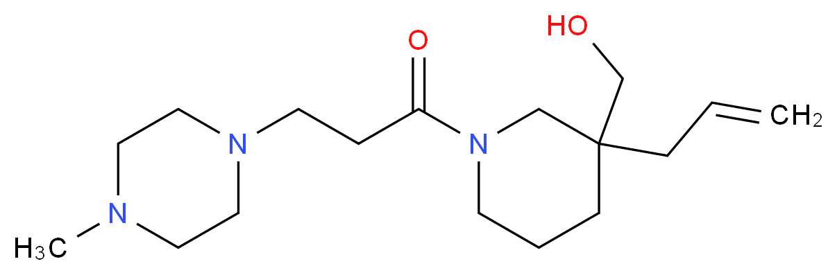 {3-allyl-1-[3-(4-methyl-1-piperazinyl)propanoyl]-3-piperidinyl}methanol_分子结构_CAS_)