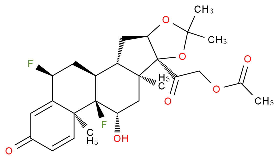 2-[(1S,2S,4R,8S,9S,11S,12R,13S,19S)-12,19-difluoro-11-hydroxy-6,6,9,13-tetramethyl-16-oxo-5,7-dioxapentacyclo[10.8.0.0^{2,9}.0^{4,8}.0^{13,18}]icosa-14,17-dien-8-yl]-2-oxoethyl acetate_分子结构_CAS_356-12-7