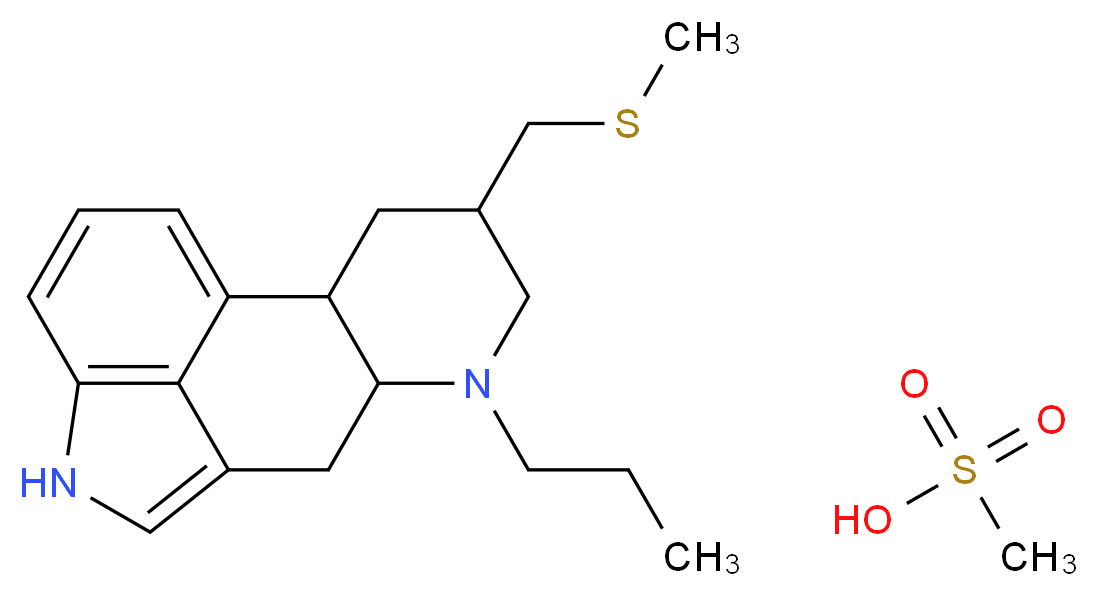 4-[(methylsulfanyl)methyl]-6-propyl-6,11-diazatetracyclo[7.6.1.0^{2,7}.0^{12,16}]hexadeca-1(16),9,12,14-tetraene; methanesulfonic acid_分子结构_CAS_66104-23-2