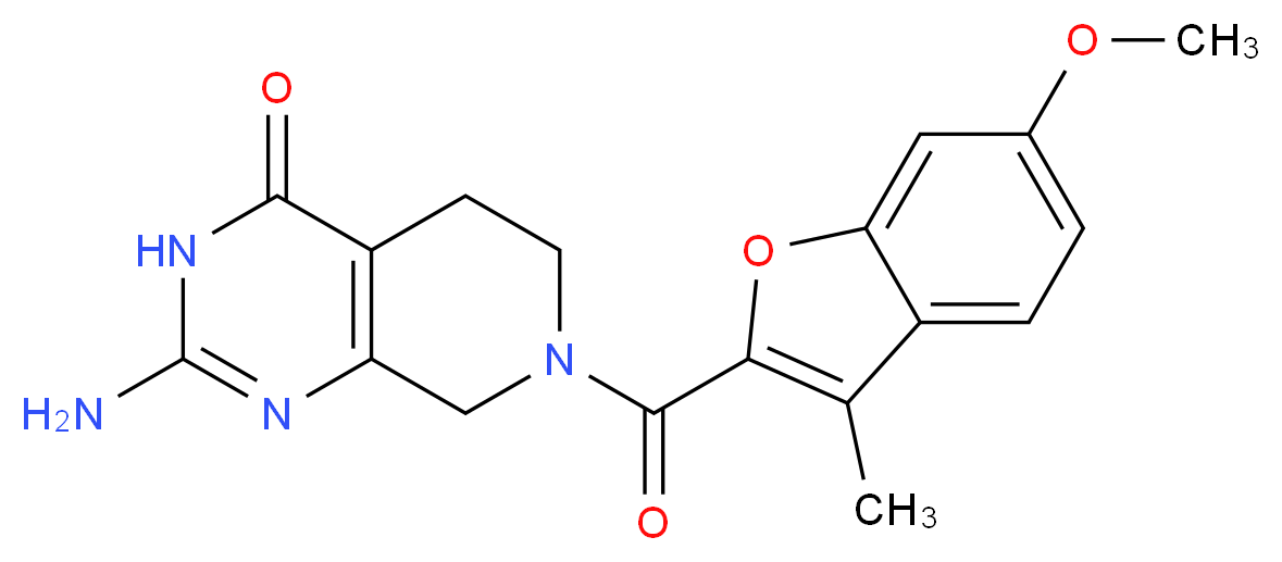 2-amino-7-[(6-methoxy-3-methyl-1-benzofuran-2-yl)carbonyl]-5,6,7,8-tetrahydropyrido[3,4-d]pyrimidin-4(3H)-one_分子结构_CAS_)