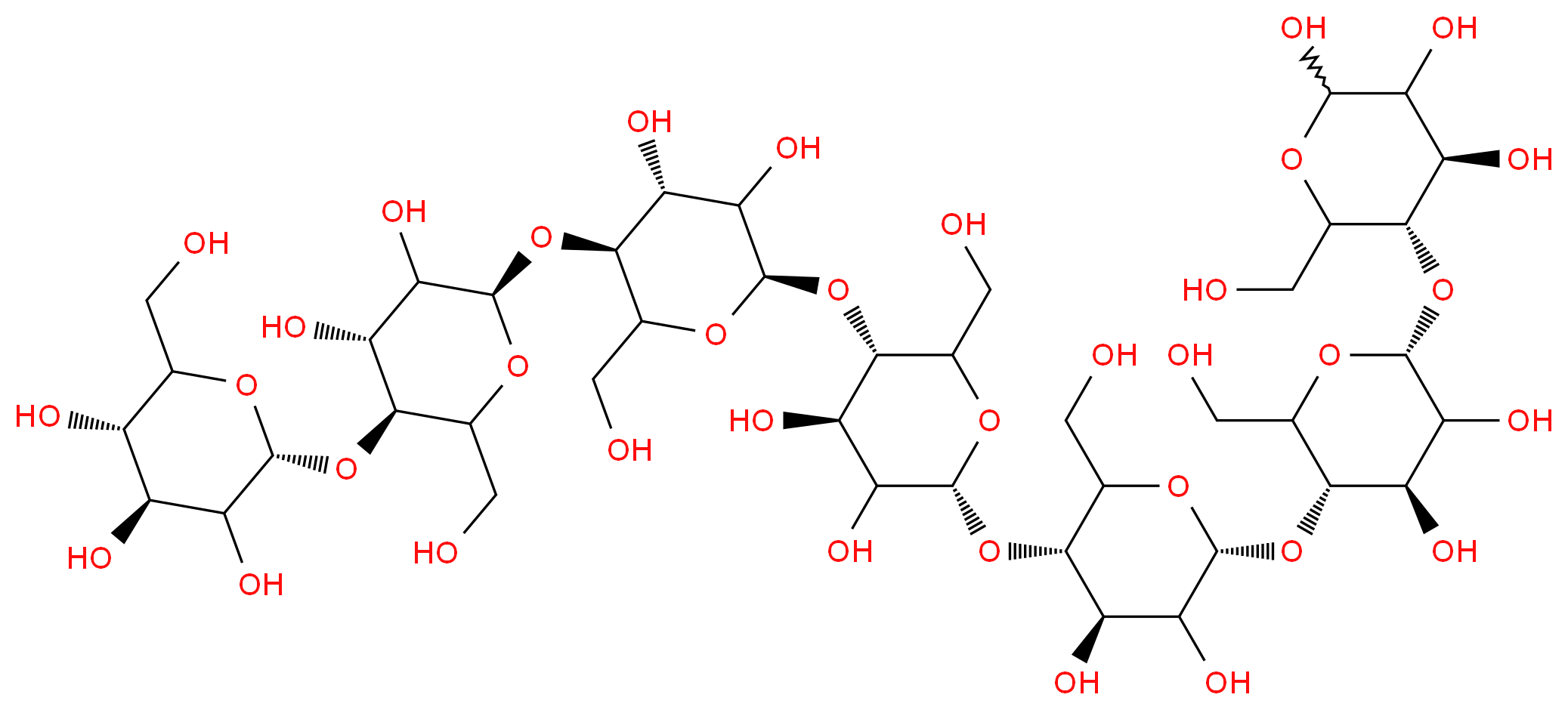 (2R,4S,5S)-2-{[(3S,4R,6R)-6-{[(3S,4R,6R)-6-{[(3S,4R,6R)-6-{[(3S,4R,6R)-6-{[(3S,4R,6R)-4,5-dihydroxy-2-(hydroxymethyl)-6-{[(3S,4R)-4,5,6-trihydroxy-2-(hydroxymethyl)oxan-3-yl]oxy}oxan-3-yl]oxy}-4,5-dihydroxy-2-(hydroxymethyl)oxan-3-yl]oxy}-4,5-dihydroxy-2-(hydroxymethyl)oxan-3-yl]oxy}-4,5-dihydroxy-2-(hydroxymethyl)oxan-3-yl]oxy}-4,5-dihydroxy-2-(hydroxymethyl)oxan-3-yl]oxy}-6-(hydroxymethyl)oxane-3,4,5-triol_分子结构_CAS_34620-78-5