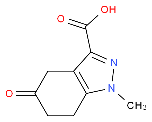 1-methyl-5-oxo-4,5,6,7-tetrahydro-1H-indazole-3-carboxylic acid_分子结构_CAS_1215295-93-4