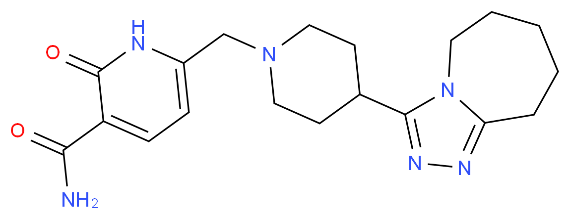 2-oxo-6-{[4-(6,7,8,9-tetrahydro-5H-[1,2,4]triazolo[4,3-a]azepin-3-yl)piperidin-1-yl]methyl}-1,2-dihydropyridine-3-carboxamide_分子结构_CAS_)