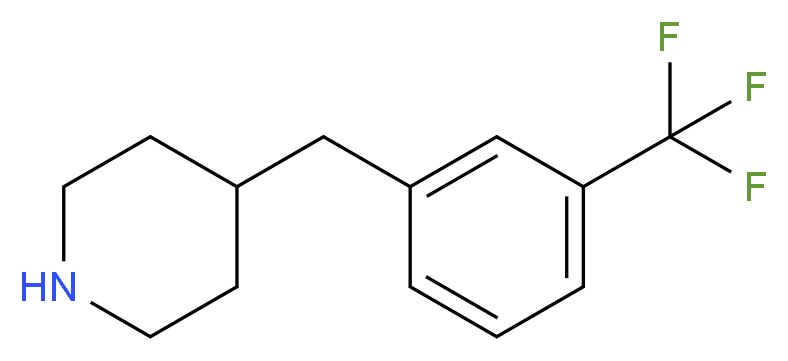 4-{[3-(trifluoromethyl)phenyl]methyl}piperidine_分子结构_CAS_37581-28-5