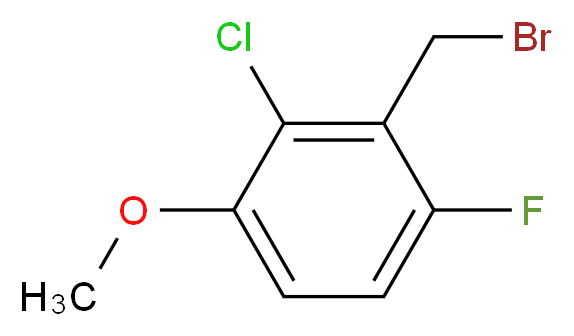 2-(bromomethyl)-3-chloro-1-fluoro-4-methoxybenzene_分子结构_CAS_886499-54-3