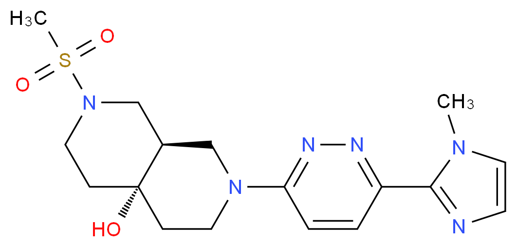 (4aR*,8aR*)-2-[6-(1-methyl-1H-imidazol-2-yl)pyridazin-3-yl]-7-(methylsulfonyl)octahydro-2,7-naphthyridin-4a(2H)-ol_分子结构_CAS_)
