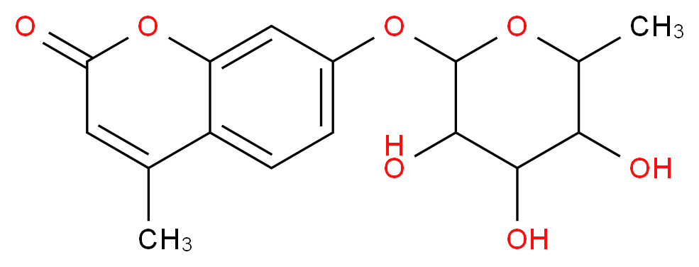 4-methyl-7-[(3,4,5-trihydroxy-6-methyloxan-2-yl)oxy]-2H-chromen-2-one_分子结构_CAS_106488-05-5