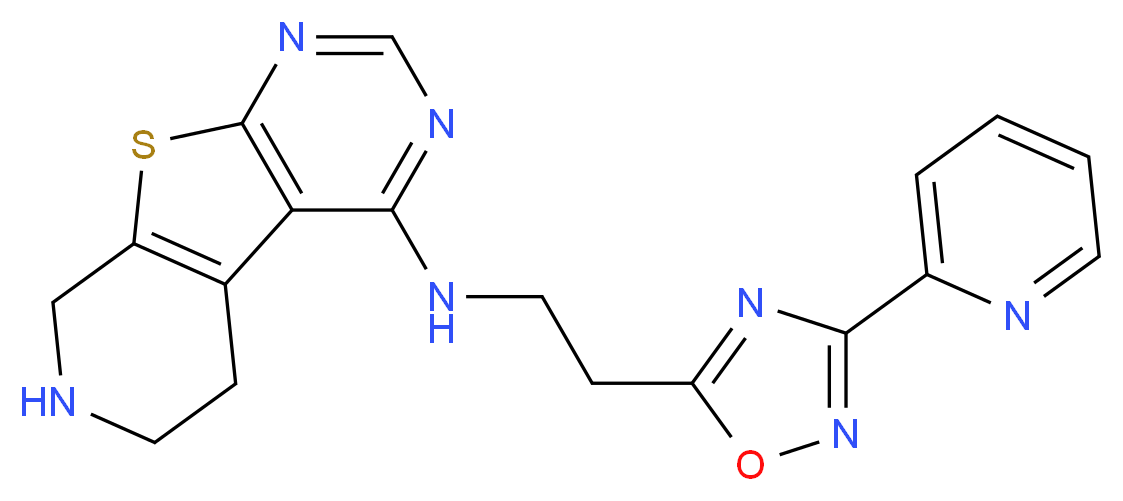 N-[2-(3-pyridin-2-yl-1,2,4-oxadiazol-5-yl)ethyl]-5,6,7,8-tetrahydropyrido[4',3':4,5]thieno[2,3-d]pyrimidin-4-amine_分子结构_CAS_)