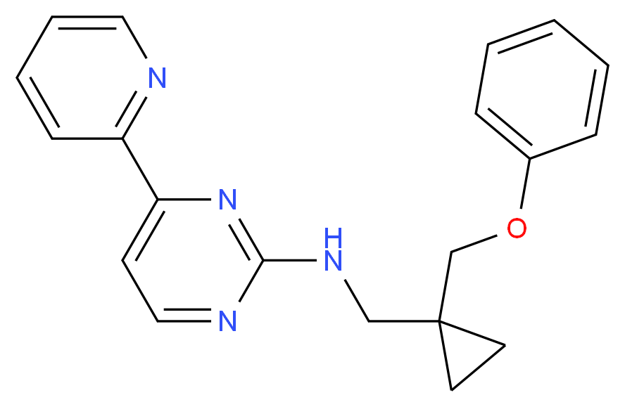 N-{[1-(phenoxymethyl)cyclopropyl]methyl}-4-(2-pyridinyl)-2-pyrimidinamine_分子结构_CAS_)