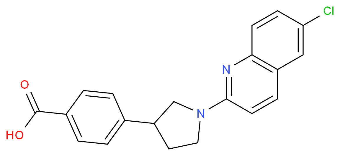 4-[1-(6-chloro-2-quinolinyl)-3-pyrrolidinyl]benzoic acid_分子结构_CAS_)