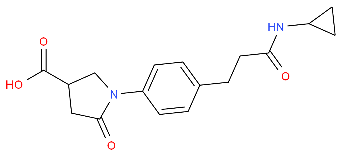 1-{4-[3-(cyclopropylamino)-3-oxopropyl]phenyl}-5-oxopyrrolidine-3-carboxylic acid_分子结构_CAS_)