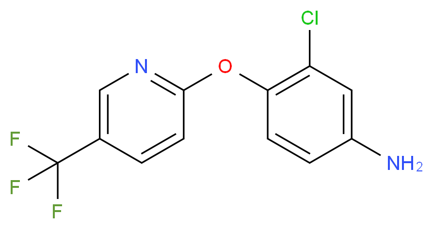 3-chloro-4-{[5-(trifluoromethyl)pyridin-2-yl]oxy}aniline_分子结构_CAS_72045-93-3