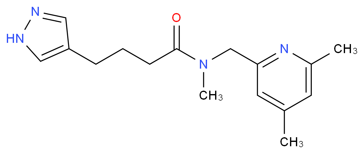 N-[(4,6-dimethylpyridin-2-yl)methyl]-N-methyl-4-(1H-pyrazol-4-yl)butanamide_分子结构_CAS_)