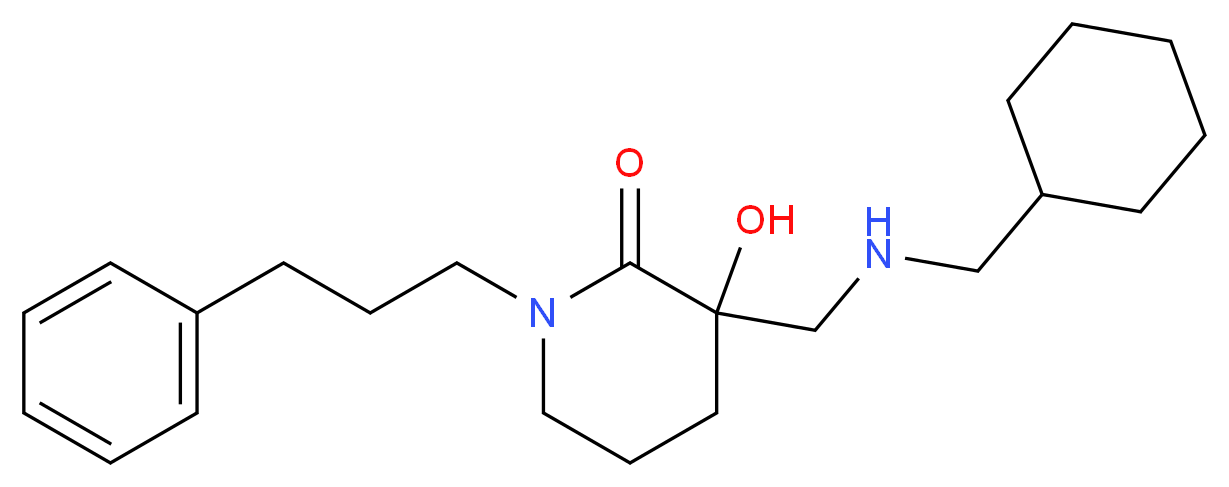 3-{[(cyclohexylmethyl)amino]methyl}-3-hydroxy-1-(3-phenylpropyl)piperidin-2-one_分子结构_CAS_)