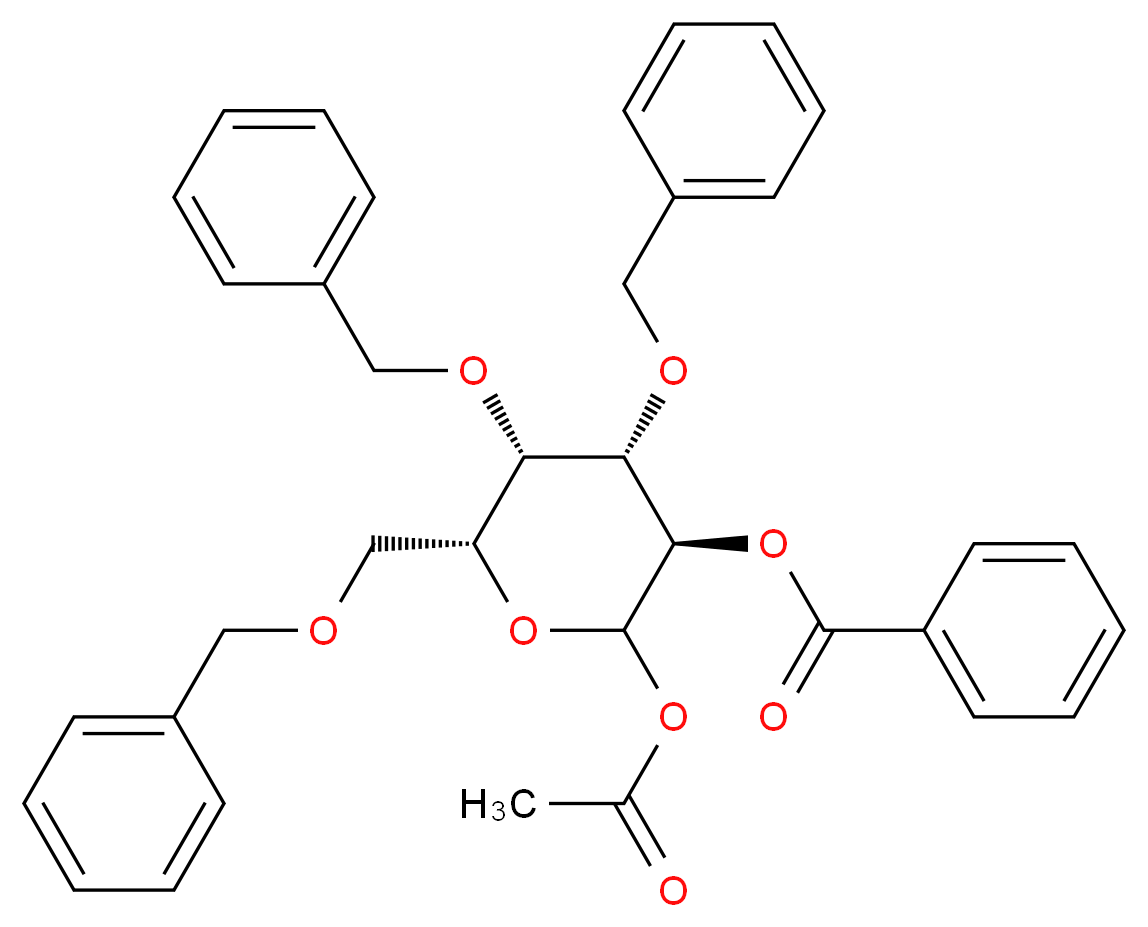 1-O-ACETYL-2-O-BENZOYL-3,4,6-O-TRIBENZYL-D-GALACTOPYRANOSIDE_分子结构_CAS_)