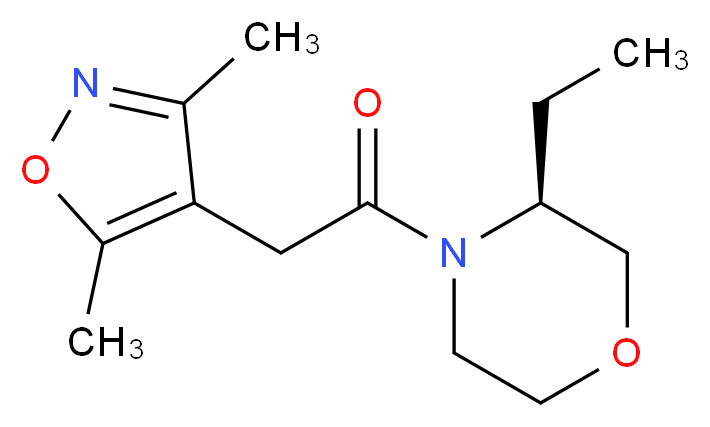 (3S)-4-[(3,5-dimethylisoxazol-4-yl)acetyl]-3-ethylmorpholine_分子结构_CAS_)