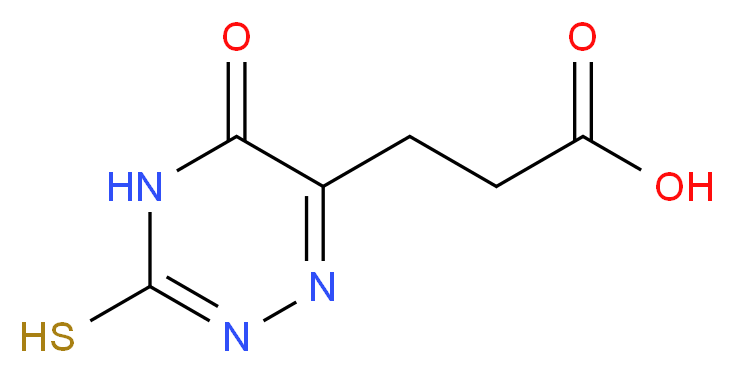 3-(3-Mercapto-5-oxo-4,5-dihydro-[1,2,4]triazin-6-yl)-propionic acid_分子结构_CAS_7338-78-5)