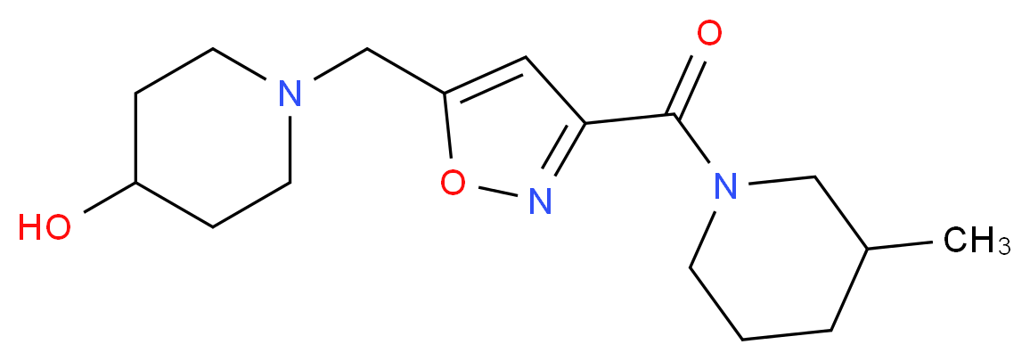 1-({3-[(3-methylpiperidin-1-yl)carbonyl]isoxazol-5-yl}methyl)piperidin-4-ol_分子结构_CAS_)