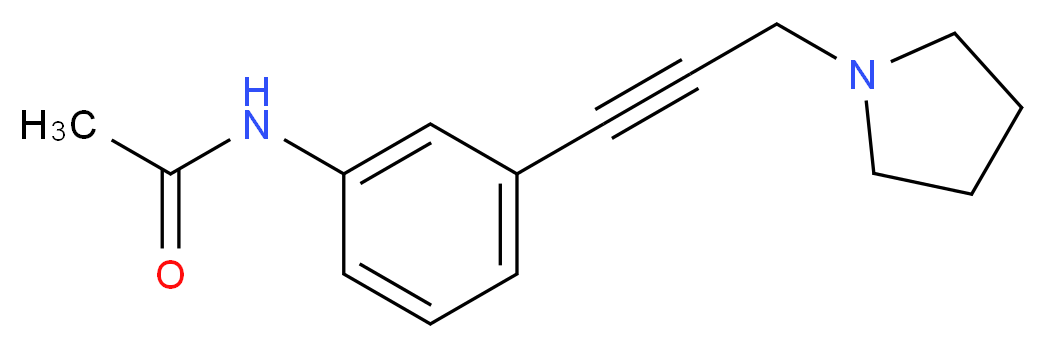 N-{3-[3-(1-Pyrrolidinyl)-1-propynyl]-phenyl}acetamide_分子结构_CAS_)