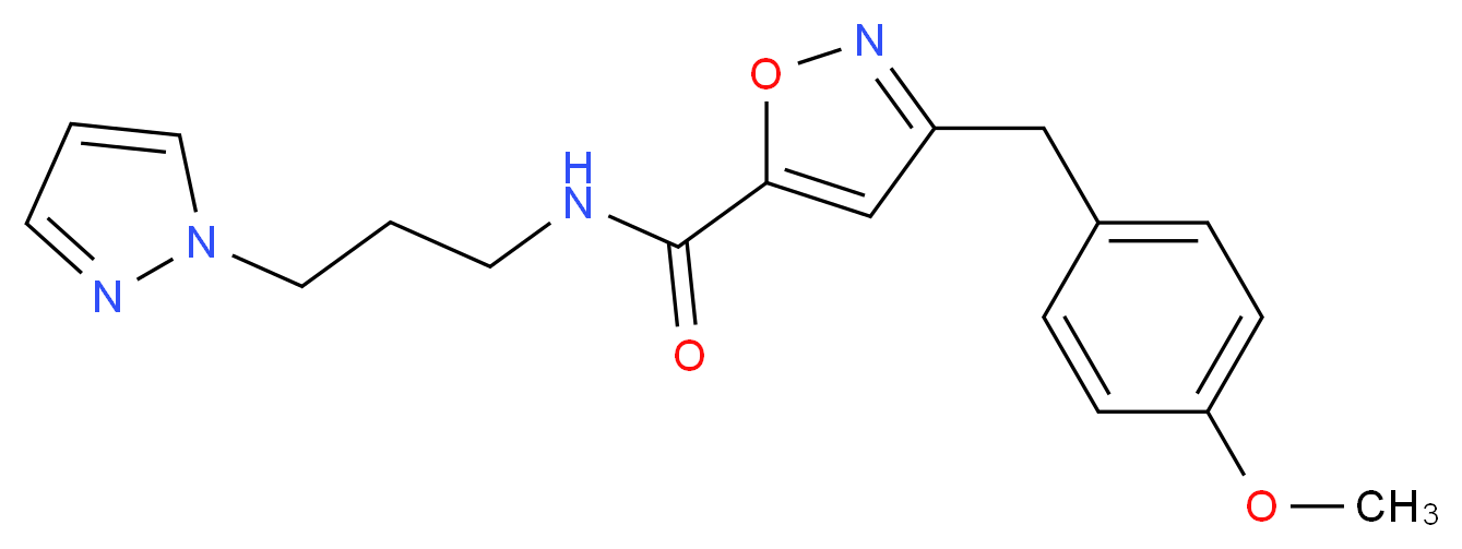 3-(4-methoxybenzyl)-N-[3-(1H-pyrazol-1-yl)propyl]-5-isoxazolecarboxamide_分子结构_CAS_)