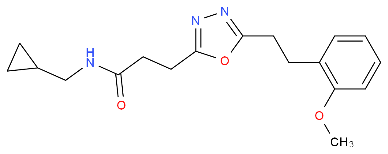 N-(cyclopropylmethyl)-3-{5-[2-(2-methoxyphenyl)ethyl]-1,3,4-oxadiazol-2-yl}propanamide_分子结构_CAS_)