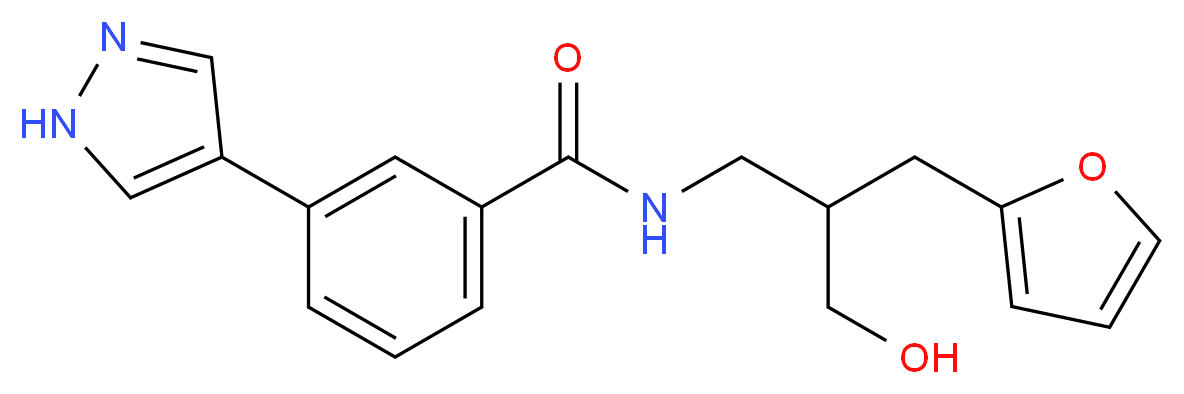 N-[3-(2-furyl)-2-(hydroxymethyl)propyl]-3-(1H-pyrazol-4-yl)benzamide_分子结构_CAS_)