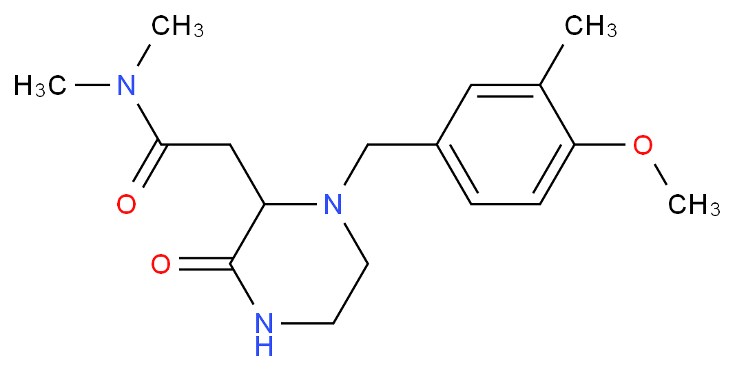 2-[1-(4-methoxy-3-methylbenzyl)-3-oxo-2-piperazinyl]-N,N-dimethylacetamide_分子结构_CAS_)