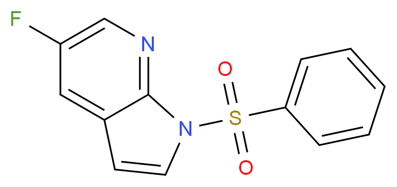 1-Benzenesulfonyl-5-fluoro-1H-pyrrolo[2,3-b]pyridine_分子结构_CAS_1015608-79-3)