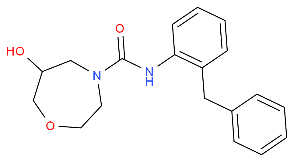 N-(2-benzylphenyl)-6-hydroxy-1,4-oxazepane-4-carboxamide_分子结构_CAS_)