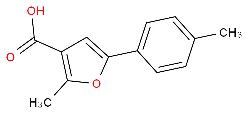 2-methyl-5-(4-methylphenyl)-3-furoic acid_分子结构_CAS_111787-86-1)