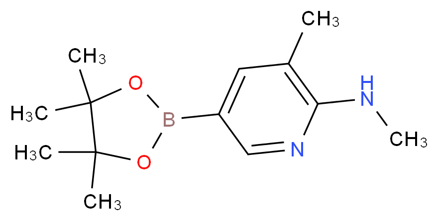 N,3-dimethyl-5-(tetramethyl-1,3,2-dioxaborolan-2-yl)pyridin-2-amine_分子结构_CAS_1111637-92-3