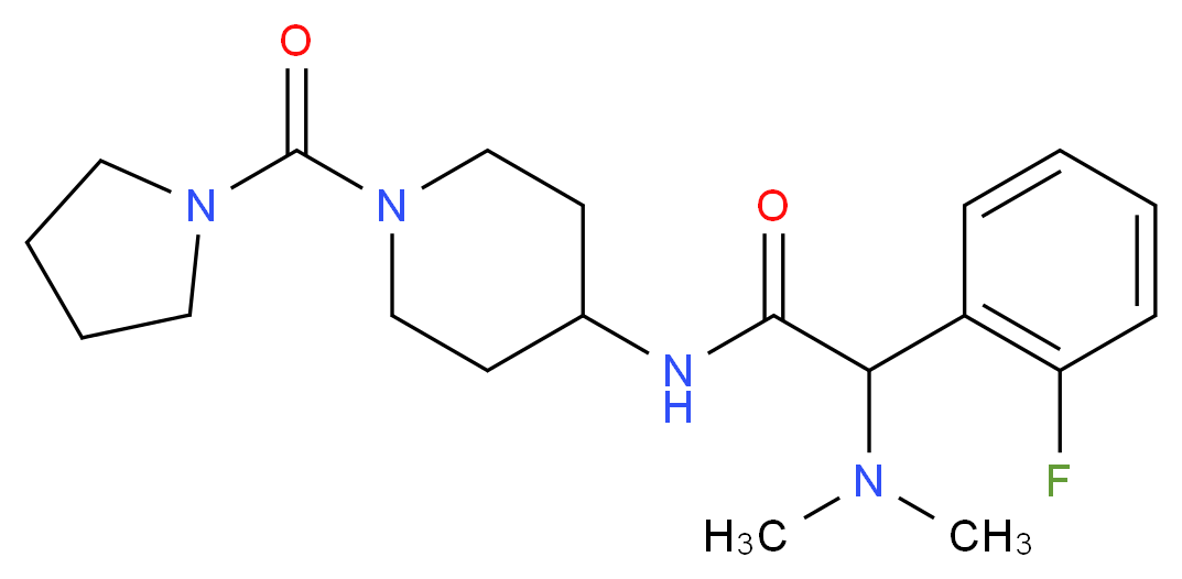 2-(dimethylamino)-2-(2-fluorophenyl)-N-[1-(1-pyrrolidinylcarbonyl)-4-piperidinyl]acetamide_分子结构_CAS_)