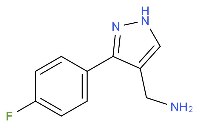 [3-(4-fluorophenyl)-1H-pyrazol-4-yl]methanamine_分子结构_CAS_1015846-17-9