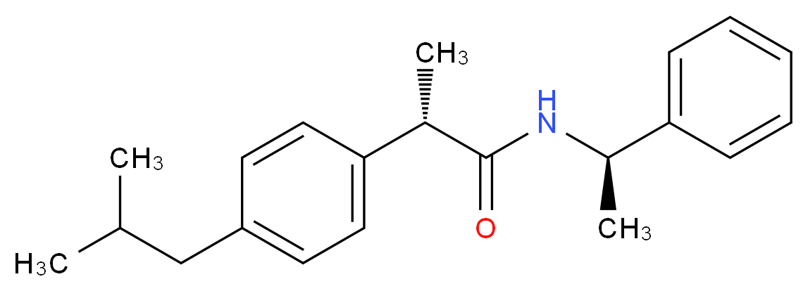 (2S)-2-[4-(2-methylpropyl)phenyl]-N-[(1R)-1-phenylethyl]propanamide_分子结构_CAS_121734-79-0