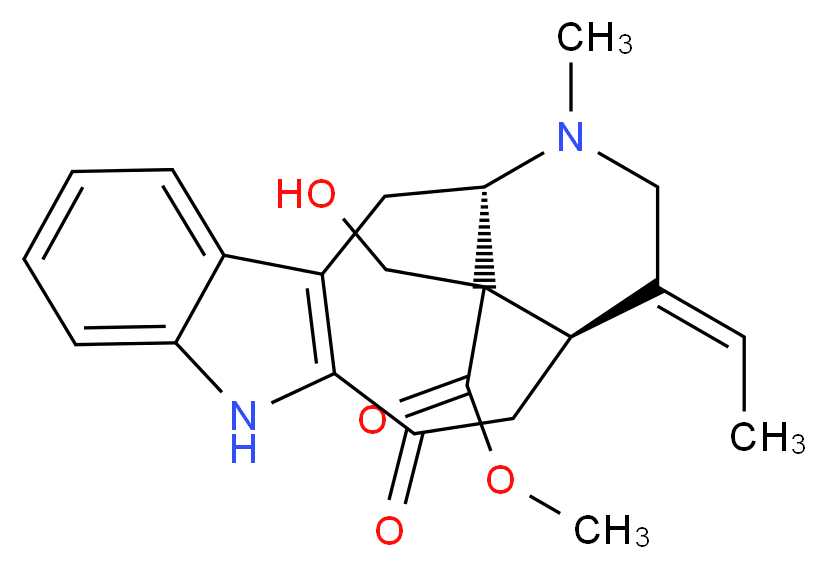 methyl (1S,14R,15E)-15-ethylidene-18-(hydroxymethyl)-17-methyl-12-oxo-10,17-diazatetracyclo[12.3.1.0<sup>3</sup>,<sup>1</sup><sup>1</sup>.0<sup>4</sup>,<sup>9</sup>]octadeca-3(11),4,6,8-tetraene-18-carboxylate_分子结构_CAS_865187-17-3