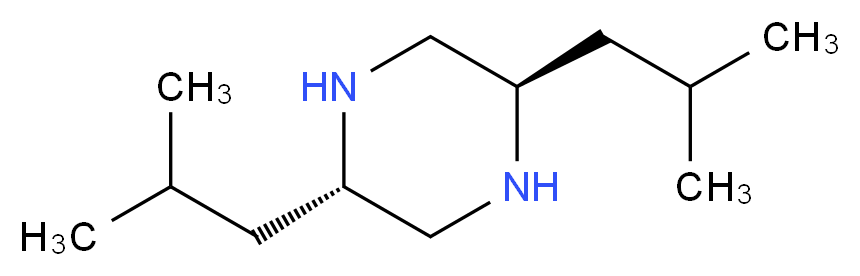 (2R,5S)-2,5-bis(2-methylpropyl)piperazine_分子结构_CAS_114362-34-4