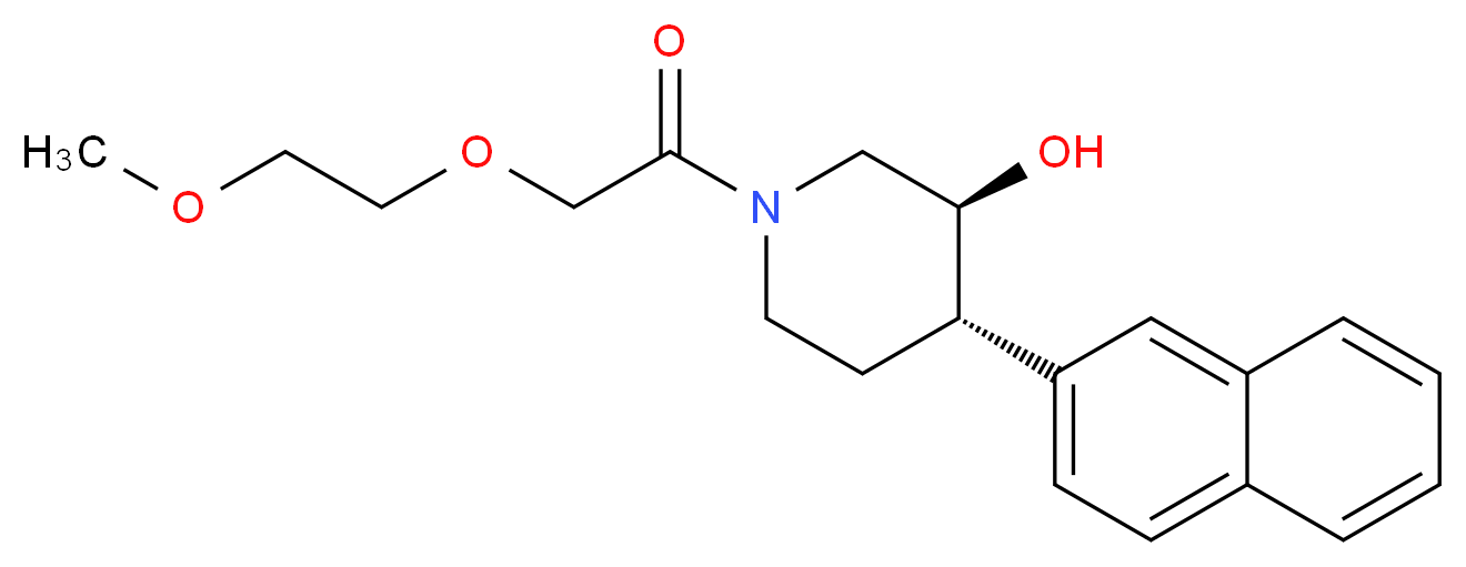 (3S*,4S*)-1-[(2-methoxyethoxy)acetyl]-4-(2-naphthyl)piperidin-3-ol_分子结构_CAS_)