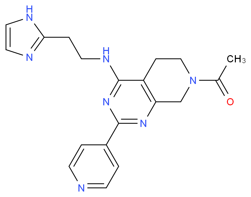 7-acetyl-N-[2-(1H-imidazol-2-yl)ethyl]-2-pyridin-4-yl-5,6,7,8-tetrahydropyrido[3,4-d]pyrimidin-4-amine_分子结构_CAS_)