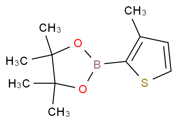 4,4,5,5-tetramethyl-2-(3-methylthiophen-2-yl)-1,3,2-dioxaborolane_分子结构_CAS_885692-91-1