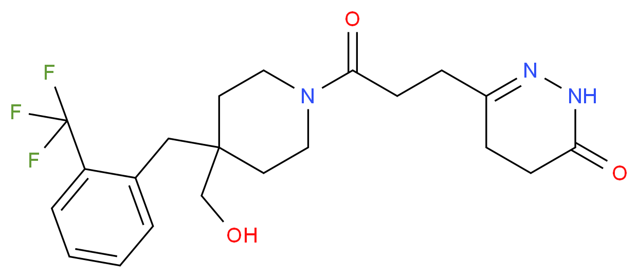 6-(3-{4-(hydroxymethyl)-4-[2-(trifluoromethyl)benzyl]-1-piperidinyl}-3-oxopropyl)-4,5-dihydro-3(2H)-pyridazinone_分子结构_CAS_)