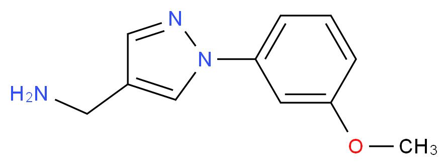 [1-(3-methoxyphenyl)-1H-pyrazol-4-yl]methanamine_分子结构_CAS_1015845-54-1