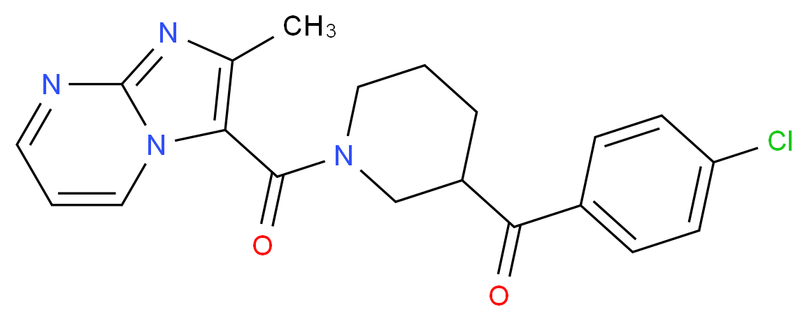 (4-chlorophenyl){1-[(2-methylimidazo[1,2-a]pyrimidin-3-yl)carbonyl]-3-piperidinyl}methanone_分子结构_CAS_)