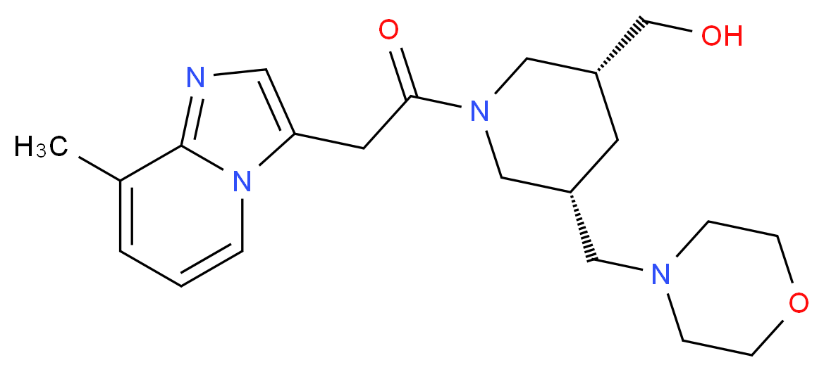 [(3R*,5R*)-1-[(8-methylimidazo[1,2-a]pyridin-3-yl)acetyl]-5-(morpholin-4-ylmethyl)piperidin-3-yl]methanol_分子结构_CAS_)