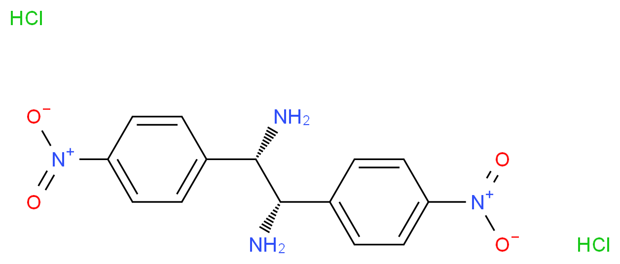 (1S,2S)-1,2-bis(4-nitrophenyl)ethane-1,2-diamine dihydrochloride_分子结构_CAS_1052707-07-9