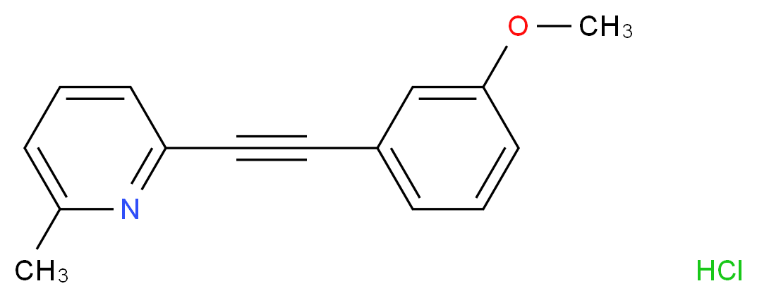 2-[2-(3-methoxyphenyl)ethynyl]-6-methylpyridine hydrochloride_分子结构_CAS_823198-78-3