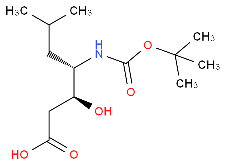 Boc-Sta(3S,4S)-OH_分子结构_CAS_58521-49-6)