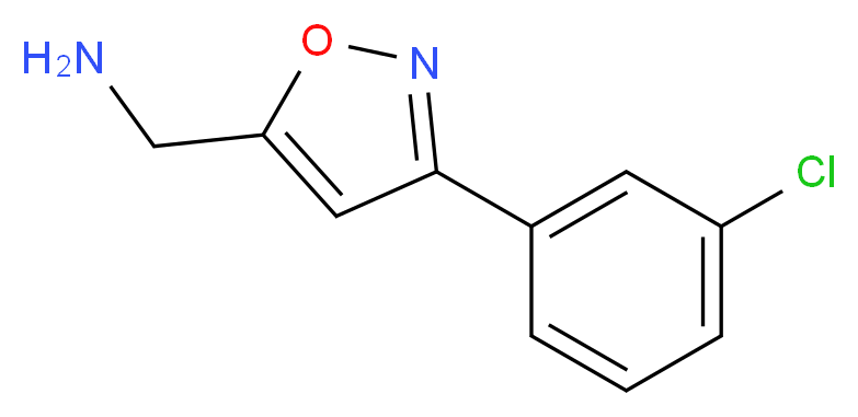 [3-(3-chlorophenyl)-1,2-oxazol-5-yl]methanamine_分子结构_CAS_885273-50-7