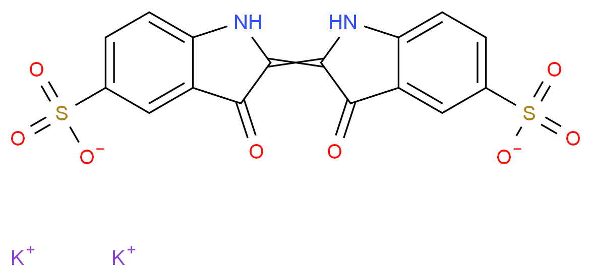 INDIGODISULFONIC ACID POTASSIUM SALT_分子结构_CAS_28606-02-2)