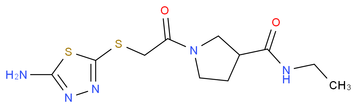 1-{[(5-amino-1,3,4-thiadiazol-2-yl)thio]acetyl}-N-ethylpyrrolidine-3-carboxamide_分子结构_CAS_)