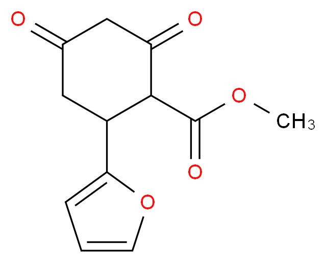 methyl 2-(furan-2-yl)-4,6-dioxocyclohexanecarboxylate_分子结构_CAS_)